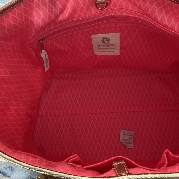 New Spartina Retreat Jetsetter tote flamingo floral - Picture 2 of 6